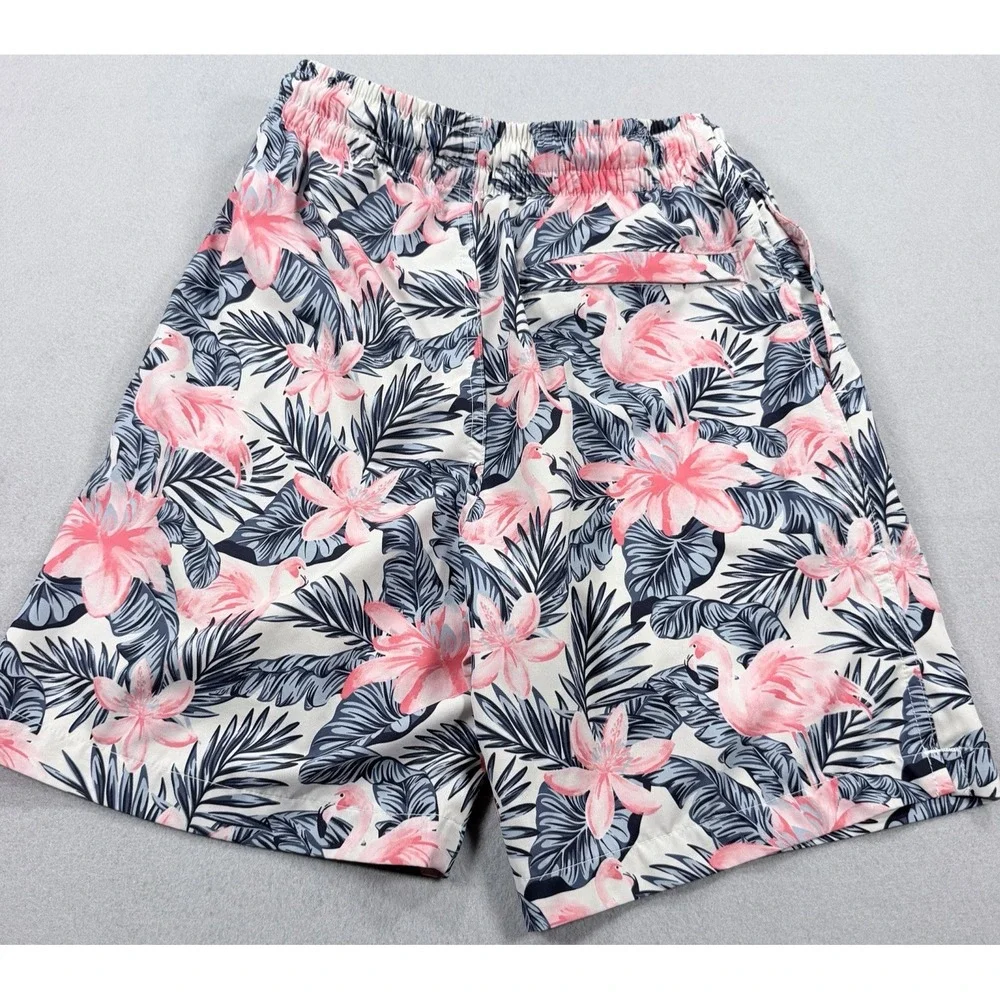 Caribbean Joe Men's Swim Trunks Size Small Blue Floral Tropical Mesh Lined